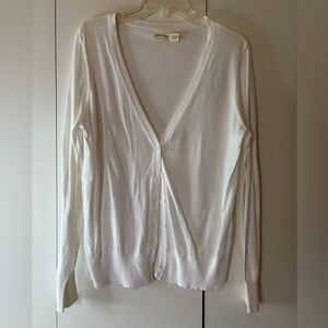 Faded Glory Cream V-Neck Cardigan
